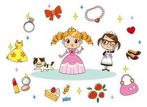 nakaco (nakaco)さんのお姫様・メイド・ネコのキャラクターデザインへの提案