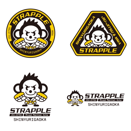 morio_kさんの「STRAPPLE SHINYURIGAOK又はストライプル新百合ケ丘」のロゴ作成（商標登録なし）への提案