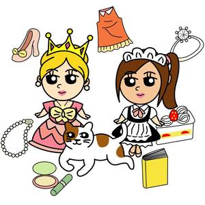 yuiciii ()さんのお姫様・メイド・ネコのキャラクターデザインへの提案