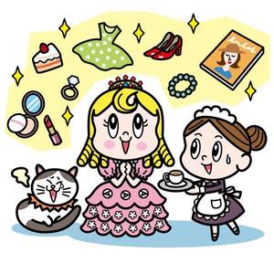 chibiyomo (chibiyomo)さんのお姫様・メイド・ネコのキャラクターデザインへの提案