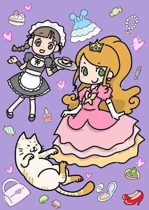 ぼたん (Botantan77)さんのお姫様・メイド・ネコのキャラクターデザインへの提案