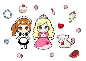 おぐらさ ()さんのお姫様・メイド・ネコのキャラクターデザインへの提案