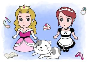 イラストレーター (EijiYasumori)さんのお姫様・メイド・ネコのキャラクターデザインへの提案