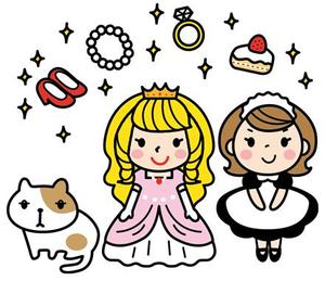 三月てん (poporonko)さんのお姫様・メイド・ネコのキャラクターデザインへの提案