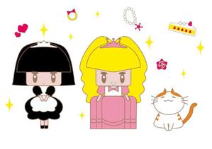 ほそえあみ (a_hse1007)さんのお姫様・メイド・ネコのキャラクターデザインへの提案