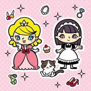 大澤千枝 (donchan226)さんのお姫様・メイド・ネコのキャラクターデザインへの提案
