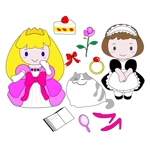 yuki (pinkychocolat)さんのお姫様・メイド・ネコのキャラクターデザインへの提案