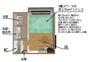 スタジオ　ピース (peace-jun)さんのコンパクトアパートの効率的な間取り(1LDKor1DK)に関するアイデアへの提案