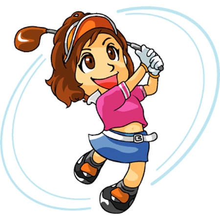 Puppytailさんの事例 実績 提案 ゴルフを楽しむ女の子のキャラクター制作 こんにちは イラスト クラウドソーシング ランサーズ