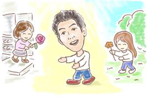 工房あたり (atari777)さんのかわいいタッチの結婚式用イラストへの提案