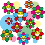 嶋田千春 (tititi)さんのニッコニコの花が笑っているシンプルなイラストへの提案