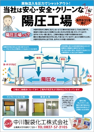水落ゆうこ (yuyupichi)さんの陽圧工場ＰＲ用チラシ作成への提案