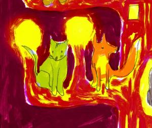 mtrism (mtrism)さんの夜の森 輝く木に集う動物達のイラストへの提案