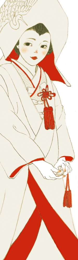 あゆみ (ayumi_0326)さんの名称）花嫁年賀のイラスト　年賀状の切手面に印刷するイラスト等のデザインへの提案