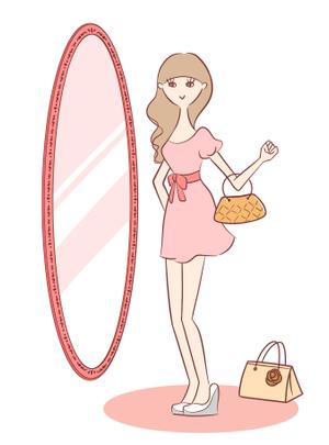 nana ()さんの女性がワンピースを試着しているイラストへの提案