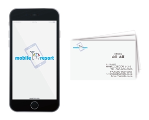 溝上栄一 ()さんの携帯＆携帯アクセサリー販売＆スマートフォン修理「mobile resort」のロゴ＆看板への提案