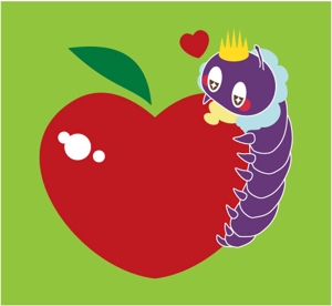 トリ (tori08)さんの青虫とリンゴのイラストへの提案