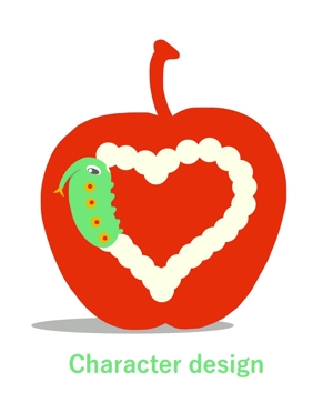 E.crayon (yuuuuuu_ecolibra)さんの青虫とリンゴのイラストへの提案