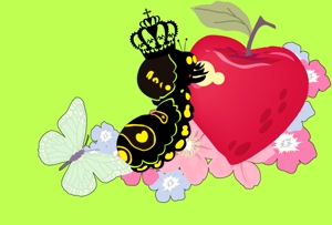 いつみや (itumiya)さんの青虫とリンゴのイラストへの提案