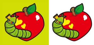 ekr 制作 (ekr_seisaku)さんの青虫とリンゴのイラストへの提案