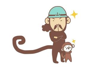 もりや ()さんの年賀状用　サルの擬人化イラスト　モデルありへの提案