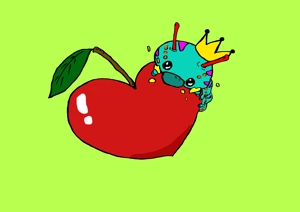 kashiwagi0910 (kashiwagi0910)さんの青虫とリンゴのイラストへの提案
