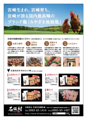 TAGGY (TAGGY)さんの宮崎地鶏（地頭鶏）石坂村地鶏牧場のチラシへの提案