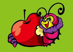 akari (la-3-i)さんの青虫とリンゴのイラストへの提案