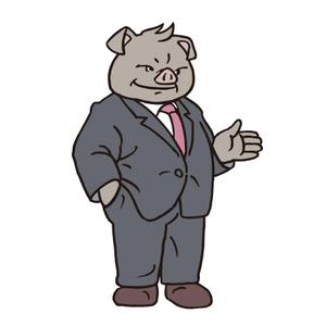 風月家 (fu_getsu)さんの「スーツを着たブタ」のイラスト制作への提案
