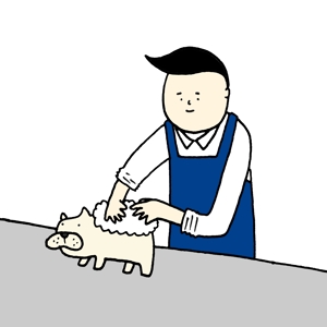 秦　透哉 (ToyaHata)さんのペット（犬）をシャンプーしているイラスト作成への提案