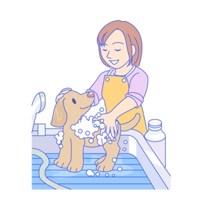 ima_gogo (ima_gogo)さんのペット（犬）をシャンプーしているイラスト作成への提案