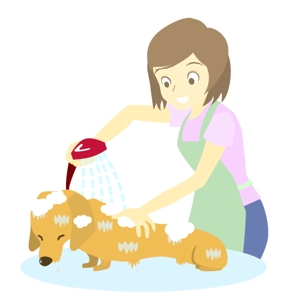 jo (okumocchi)さんのペット（犬）をシャンプーしているイラスト作成への提案