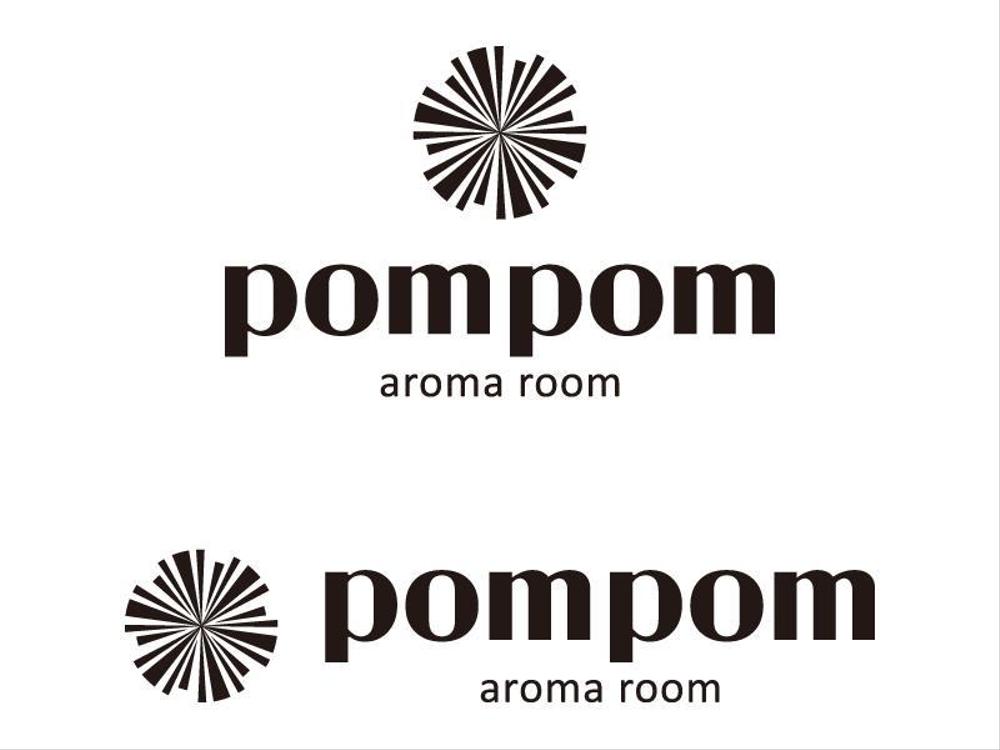 「aromaroompompom」のロゴ作成