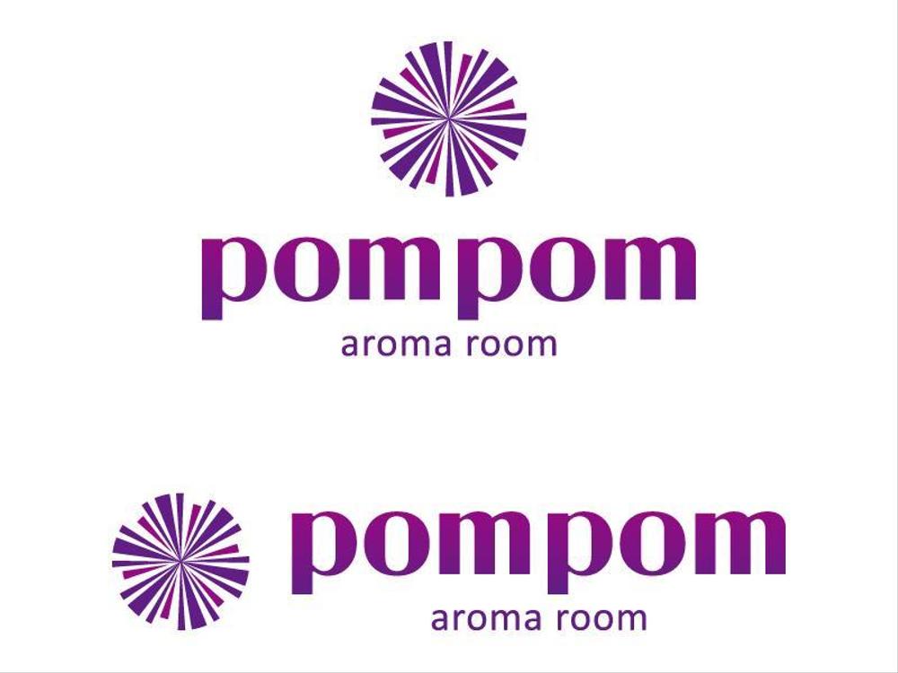 「aromaroompompom」のロゴ作成