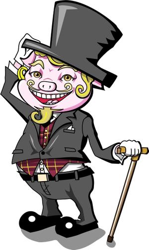 りょうてん (ryotten)さんの「スーツを着たブタ」のイラスト制作への提案