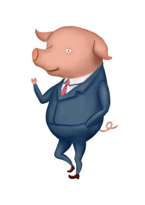 marobiさんの「スーツを着たブタ」のイラスト制作への提案