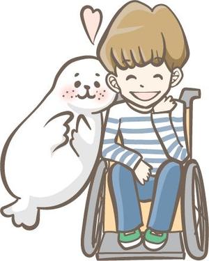 SHOKO UMENO (ume_47)さんの車椅子の男の子とあざらしをキャラとしてラインスタンプを作成してほしいへの提案