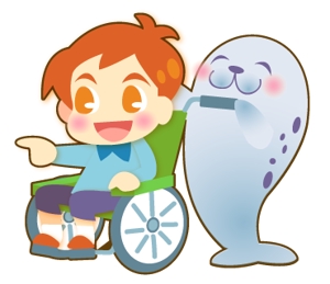 夢山イラスト (yumeyama-urue)さんの車椅子の男の子とあざらしをキャラとしてラインスタンプを作成してほしいへの提案