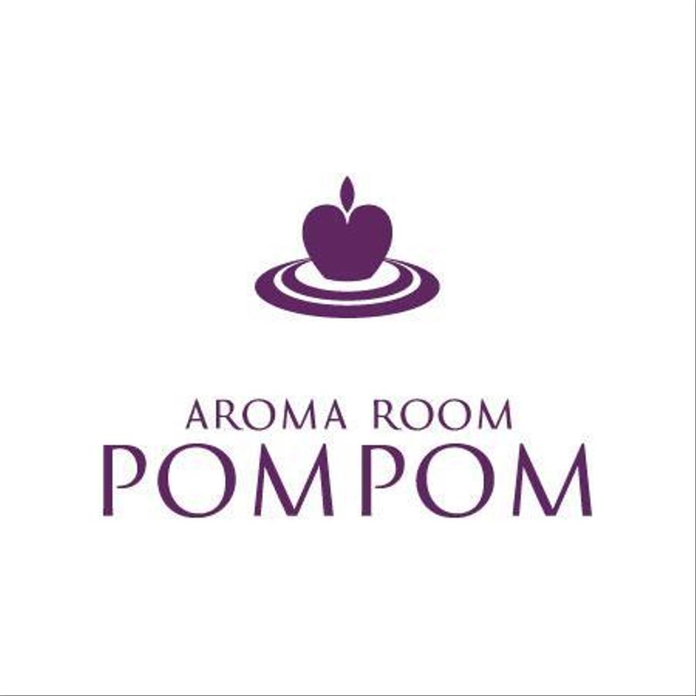 「aromaroompompom」のロゴ作成