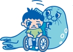hotori (mizuhodori)さんの車椅子の男の子とあざらしをキャラとしてラインスタンプを作成してほしいへの提案