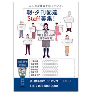 Sum (ssk01x)さんの西日本新聞配達スタッフ募集チラシのデザイン／当選報酬45,360円　参加報酬ありへの提案