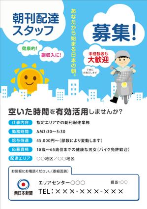 SPARKLINGさんの西日本新聞配達スタッフ募集チラシのデザイン／当選報酬45,360円　参加報酬ありへの提案