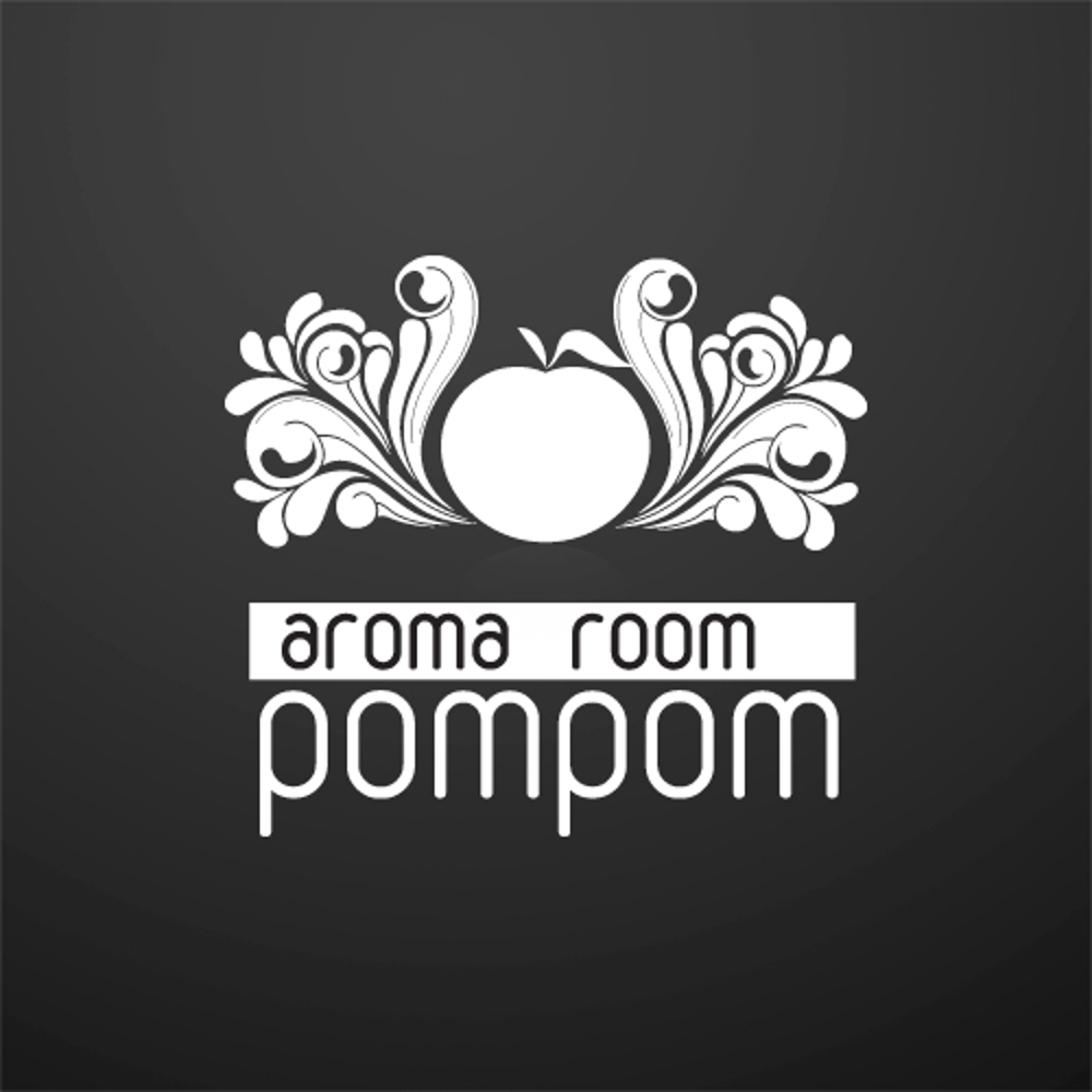「aromaroompompom」のロゴ作成
