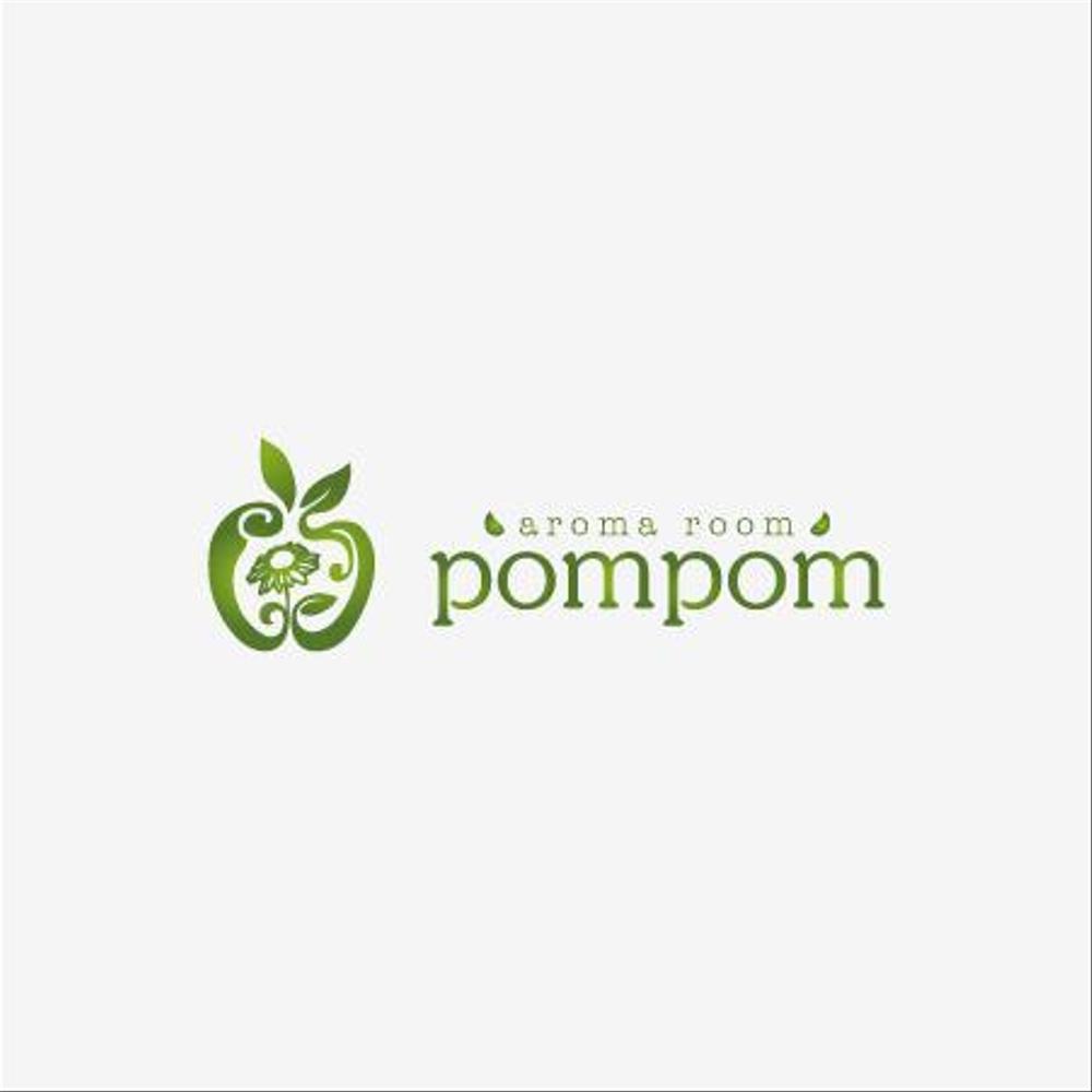 「aromaroompompom」のロゴ作成