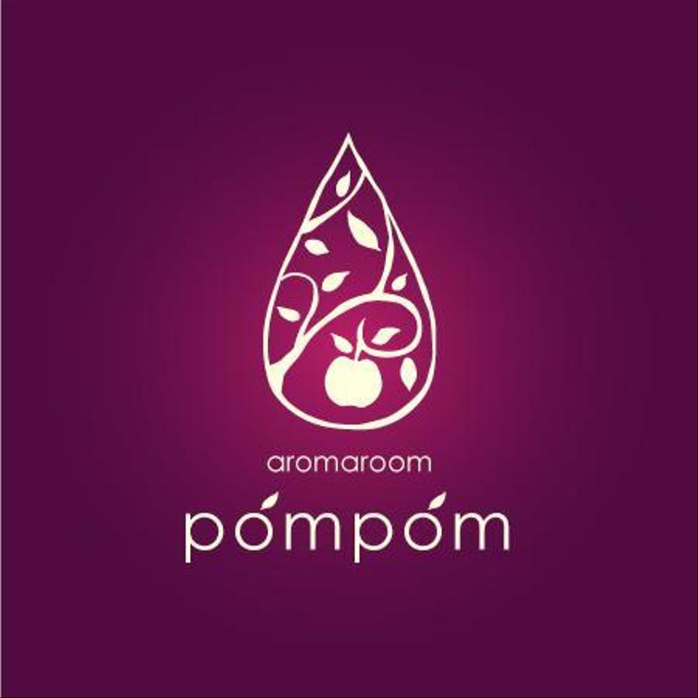 「aromaroompompom」のロゴ作成