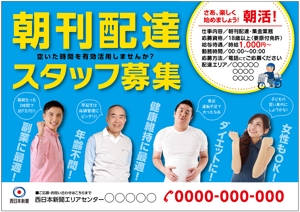 rinkuru (rinkuru)さんの西日本新聞配達スタッフ募集チラシのデザイン／当選報酬45,360円　参加報酬ありへの提案
