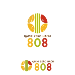 恵りこ (tampopohouse1128)さんの青果コーナー「808」(ハチ・ゼロ・ハチ)のロゴへの提案