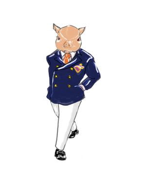 Webとデザインの便利屋　池田真理 (Neutrino)さんの「スーツを着たブタ」のイラスト制作への提案