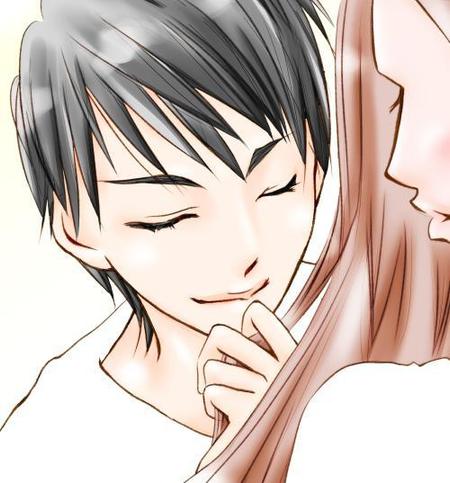 7natsuさんの事例 実績 提案 イケメンがキレイな女性の髪を触る少女マンガ風イラスト 初めまして ランサー クラウドソーシング ランサーズ