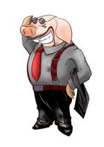 pugmaruさんの「スーツを着たブタ」のイラスト制作への提案